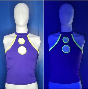 LS7 Purple/Yellow Portal Halter Top. Size M/L